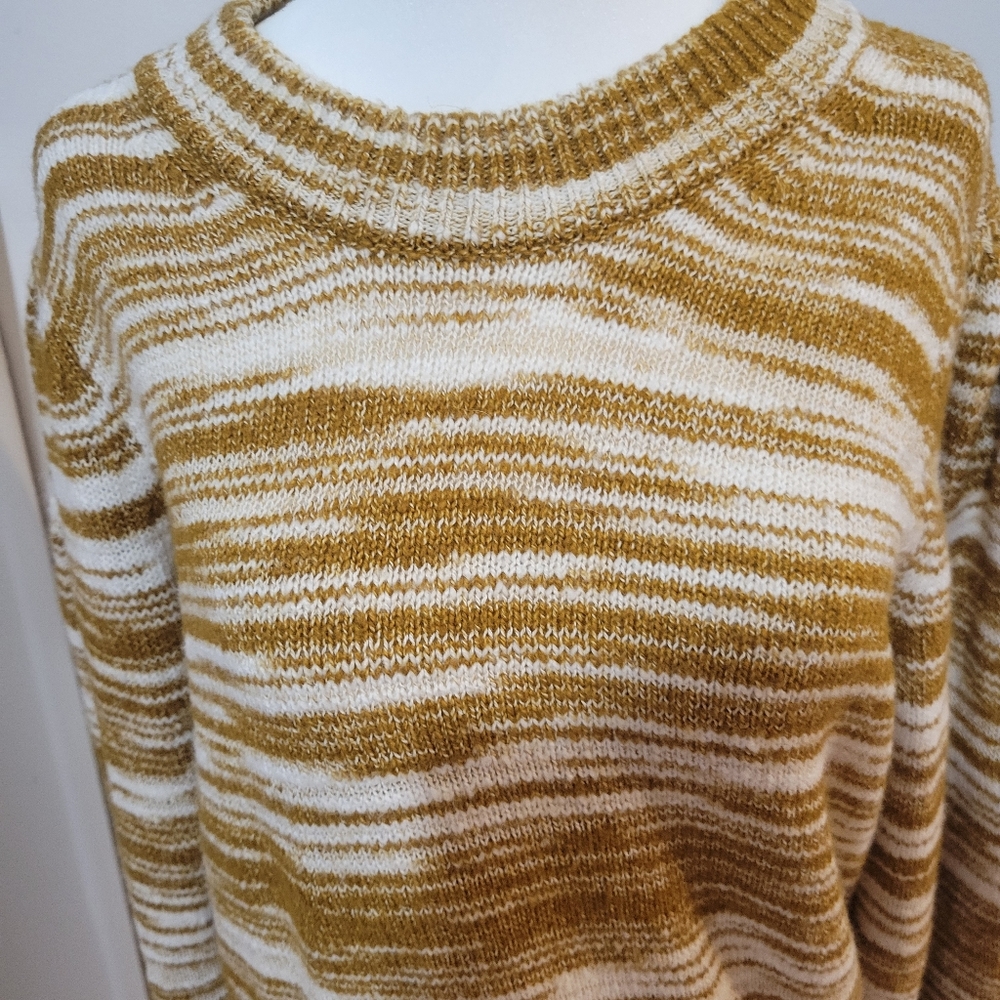 French Connection Brown And White Striped Womens Sweater Casual | Large - Picture 2 of 7